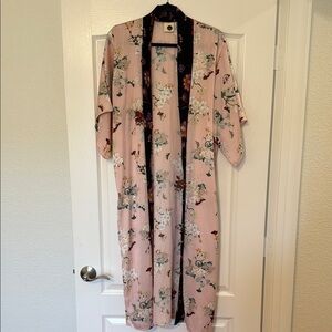 Anthropolie Floral Pink Kimono